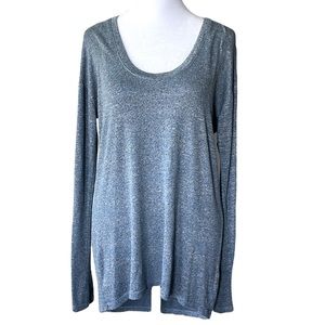 GAP Heather Blue Scoop Neck Long Sleeve Knit Top Size XS